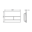 TECE SQUARE II METAL TOILET FLUSH PLATE FOR DUAL FLUSH SYSTEM