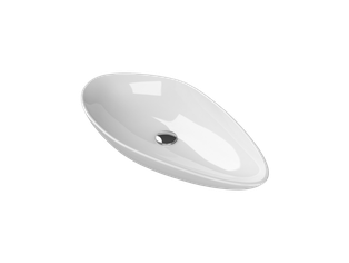 OLIVE 75X38CM WITHOUT TAPHOLE WHITE MATTE